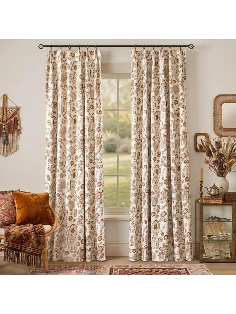Vintage Floral Blackout Curtains, 96